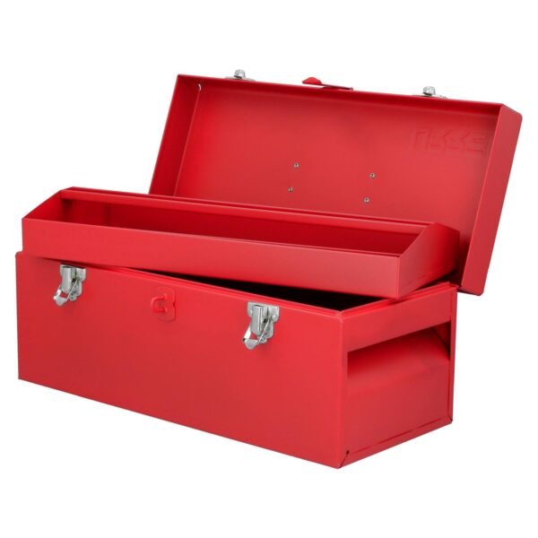 Caja portaherramientas metalica con asa plastica color rojo 17" x 7" x 7" Urrea