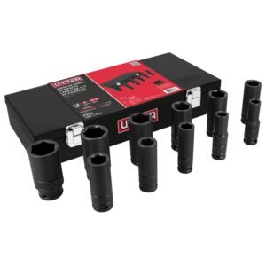 68808728 Juego de dados largos de impacto cuadro de 1/2", 6 puntas, en pulgadas, 11 piezas Urrea