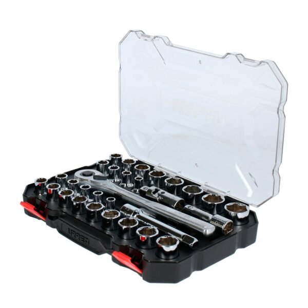 68806129 Juego de dados y accesorios cuadro de 1/2" combinado, 30 piezas Urrea