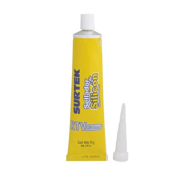 68809096 Silicon para alta temperatura, color aluminio en tubo, 70 gr Surtek