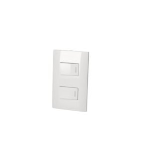 Placa 2 Interruptor 1/3, linea Americana, color blanco Surtek