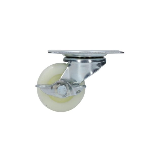 Rodaja de polipropileno blanca giratoria con freno 2-1/2" Surtek