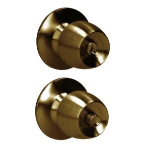 Pomo cilindrico media copa funcion recamara, laton antiguo, llave estandar, blister Prolok