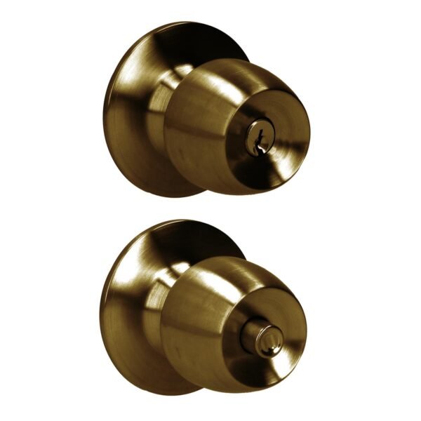 Pomo cilindrico media copa funcion recamara, laton antiguo, llave estandar, blister Prolok