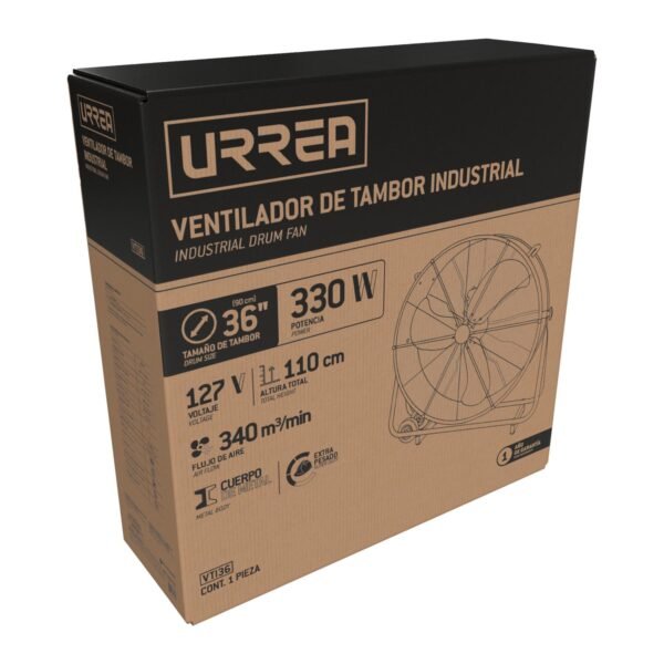 68804877 Ventilador de tambor industrial 3 velocidades, 36"