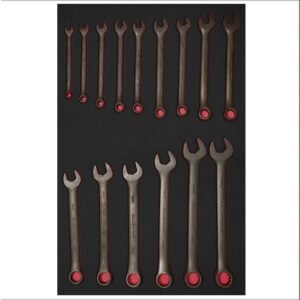 68800700 Juego de llaves combinadas fosfatizadas metricas 15 piezas, CH304-C Urrea