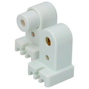 Portalampara compacta Slim Line con terminales de presion, 2 piezas, color blanco Surtek