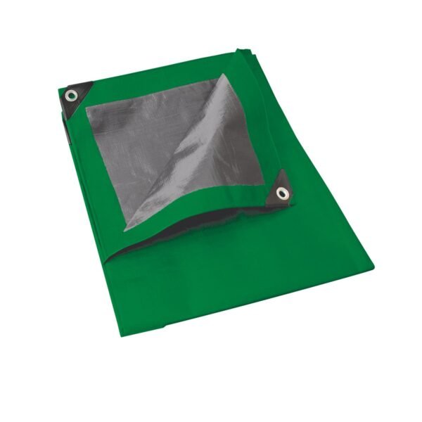 Lona de polietileno color verde con fondo plata, 4 x 5 m Foy