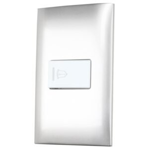 Placa para timbre 1/3, linea Americana, color plata Surtek