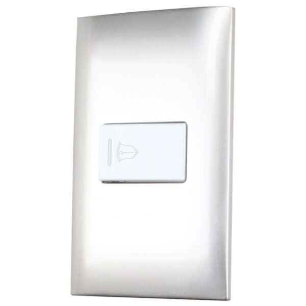 Placa para timbre 1/3, linea Americana, color plata Surtek