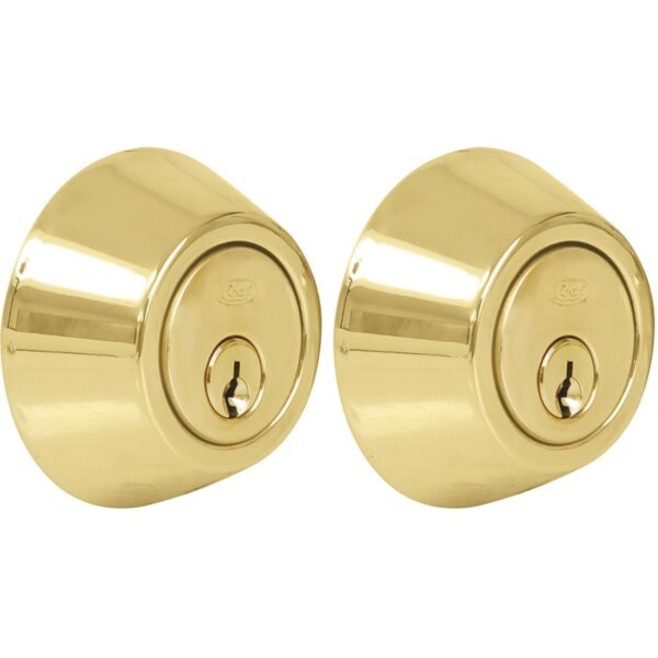 Cerrojo residencial funcion doble, laton brillante, llave estandar, blister Lock