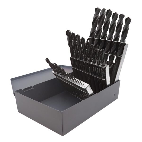 Juego de brocas negras de acero de alta velocidad metricas zanco recto, 25 piezas Urrea