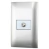 Placa 1 toma para TV 1/3, linea Americana, color plata Surtek