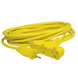 Extension electrica tipo abanico uso rudo aterrizada color amarillo, 8 m Surtek