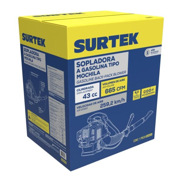 68808333 Sopladora con motor a gasolina 43cc Surtek
