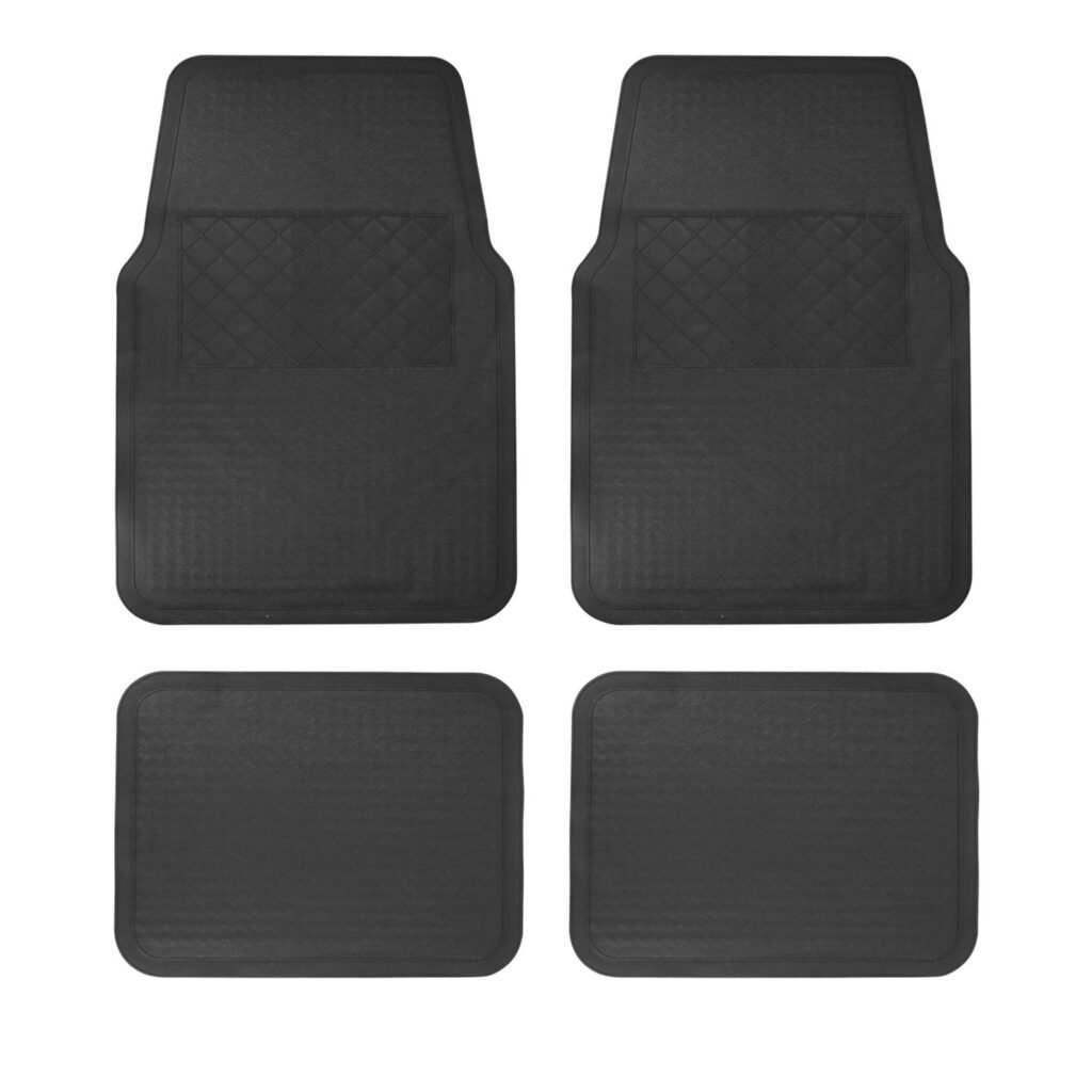 Juego de tapetes para auto, 4 piezas, color negro Foy
