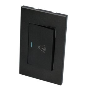Placa para timbre 1/1, linea Premium, color negro Surtek