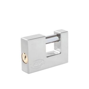 Candado de acero para cortina metalica 80 mm, cromo satinado, llave estandar Lock