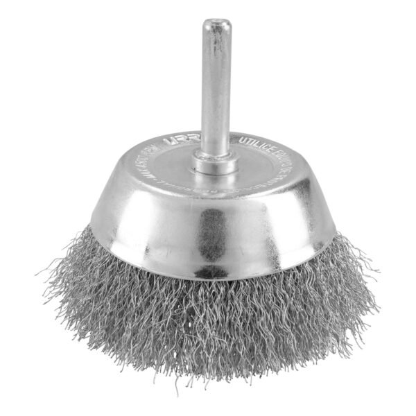 68809285 Carda copa ondulada alambre delgado acero inoxidable 1/2" x 0.30 mm con zanco 1/4" Surtek
