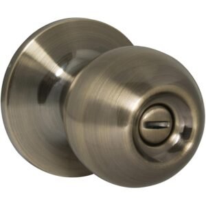 Pomo cilindrico bola funcion entrada, laton antiguo, llave estandar, blister Prolok