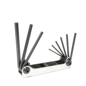 Juego de llaves hexagonales tipo navaja en pulgadas 5/64" a 1/4" estuche metalico, 9 pz Urrea