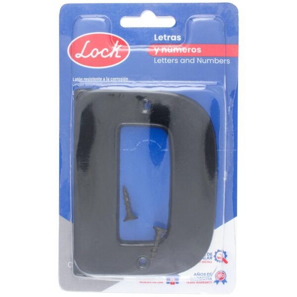 Letra D bold 4" negro Lock