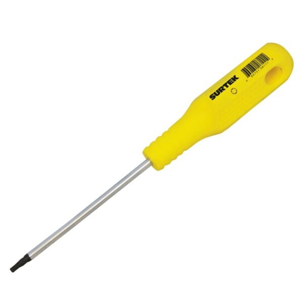 68800526 Destornillador con mango amarillo, punta Torx barra redonda T30 x 4" Surtek