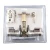 Manija tubular plana funcion entrada y recamara, niquel satinado, llave estandar, blister Lock