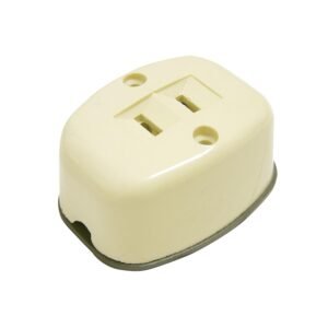 68804205 Contacto sencillo visible polarizado ovalado, linea de sobreponer, color marfil Surtek