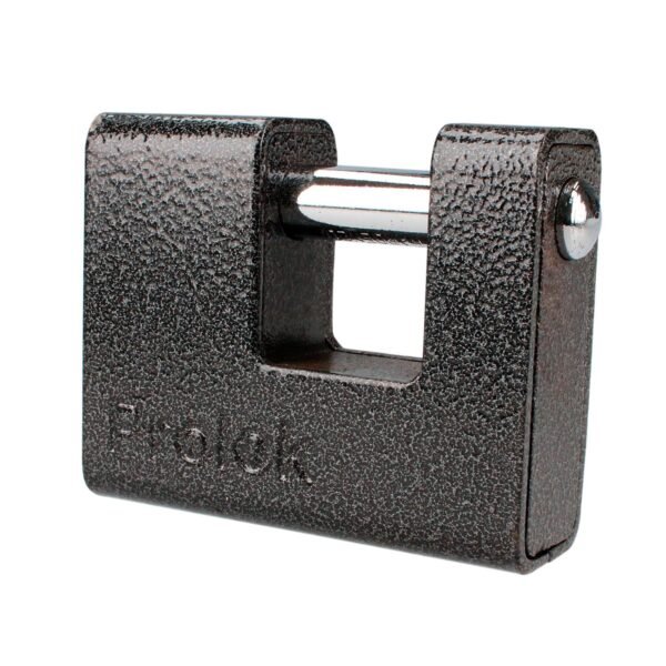 Candado de hierro para cortina metalica 80 mm, negro, llave estandar Prolok