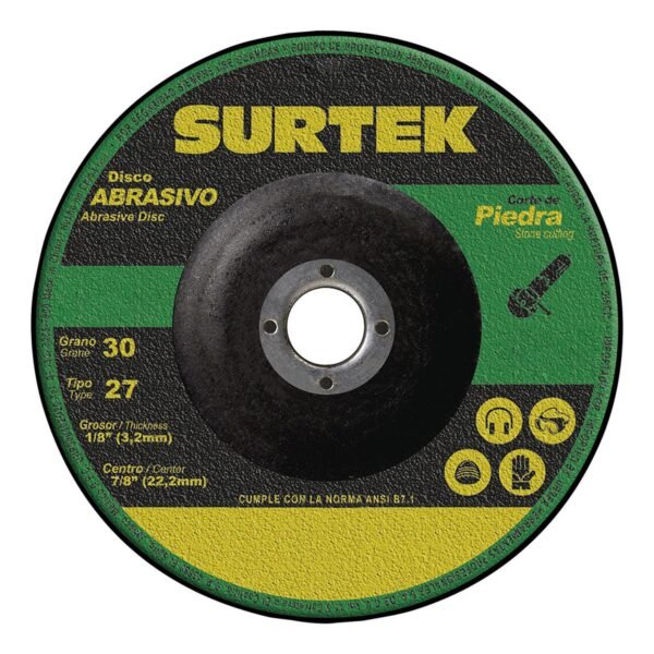 68803142 Disco abrasivo tipo 27 para piedra 9" x 1/8" Surtek