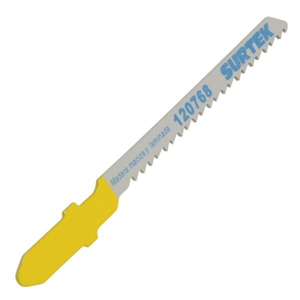 Segueta para sierra caladora zanco tipo T para corte curvo, acabado fino, 77 mm, 12 dpp Surtek