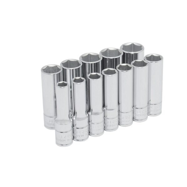 Juego de dados largos cuadro de 3/8", 6 puntas, metricos, 12 piezas Urrea