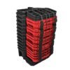 68809459 Juego de cajas portahta plastic con broches plasticos y charola ngo tapa rja 19"x10",15 pz Urrea