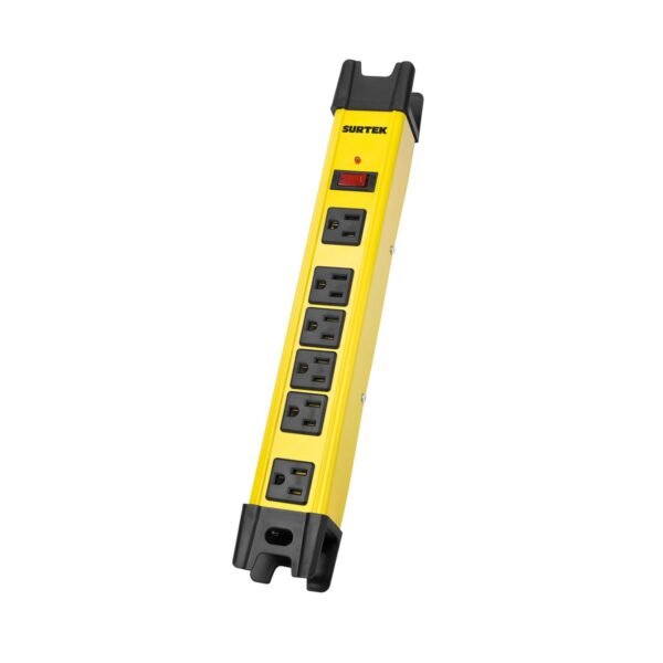 68800801 Supresor de picos 6 entradas cable 1200 J, 90 cm Surtek