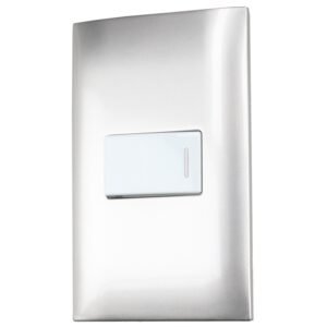 Placa 1 Interruptor 1/3 3 vias, linea Americana, color plata Surtek