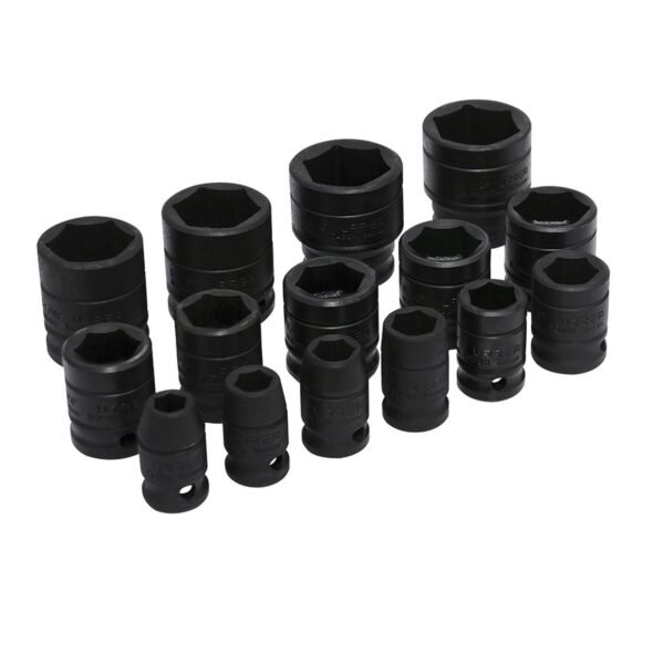 Juego de dados de impacto cuadro de 1/2", 6 puntas, en pulgadas, 15 piezas Urrea