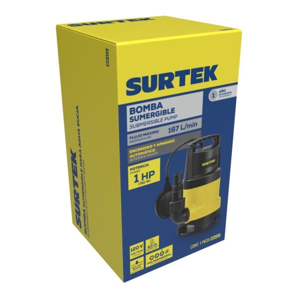 68811793 Bomba sumergible para agua sucia 1-1/2 HP 120 V Surtek