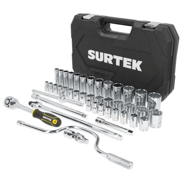 68797668 Juego de dados y accesorios cuadro de 1/2" en pulgadas, 43 piezas Surtek