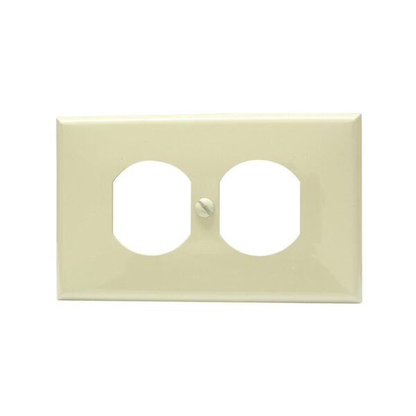 Placa doble plastica , linea estandar, color marfil Surtek