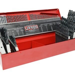 68807002 Juego de brocas negras de acero de alta velocidad zanco recto, 115 piezas Urrea