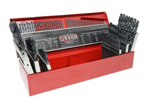 Juego de brocas negras de acero de alta velocidad zanco recto, 115 piezas Urrea