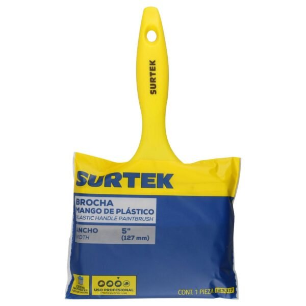 Brocha de cerdas naturales con mango plastico 5" Surtek