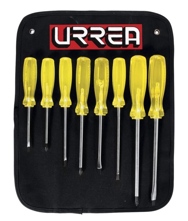 68799421 Juego de destornilladores con mango ambar combinados, 6 piezas en estuche Urrea