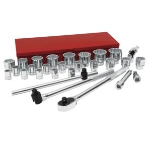 Juego de dados y accesorios cuadro de 3/4" metrico, 29 piezas Urrea