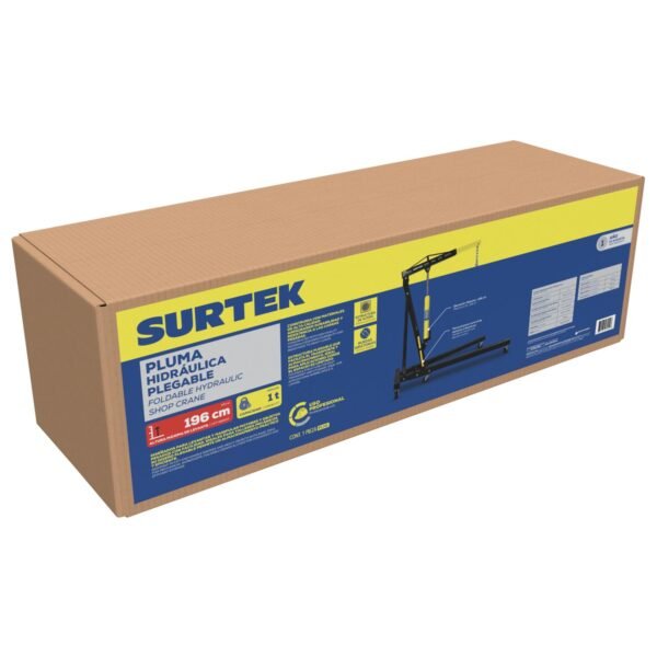 68820033 Pluma hidraulica plegable con posicion de levantamiento adaptable, 1 ton Surtek