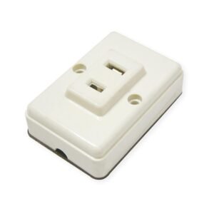 68803797 Contacto sencillo visible polarizado cuadrado, linea de sobreponer, color marfil Surtek