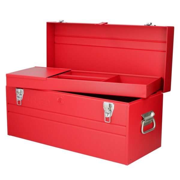 68805783 Caja portaherramientas metalica con asa plastica color rojo 23" x 10" x 11" Urrea