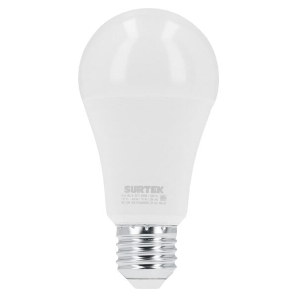 Lampara de LED tipo bulbo A19, 14 W luz calida Surtek