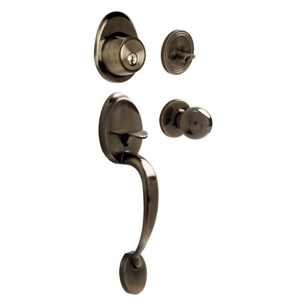 Gatillo ovalado solido para entrada funcion sencilla, laton antiguo, visual Lock